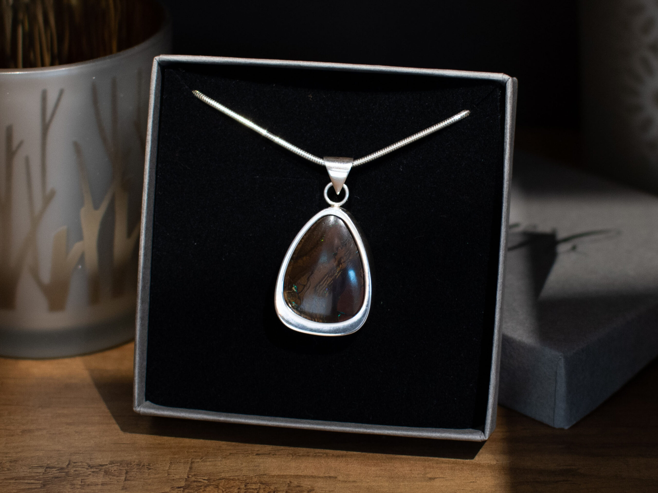 Boulder Matrix Opal Pendant - 27 Carat - In Box Boulder Matrix Opal Pendant - 27 Carat - In Box