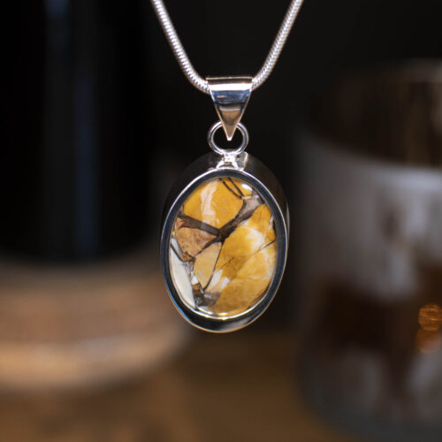 Brecciated Mookaite Sterling Silver Pendant- Front