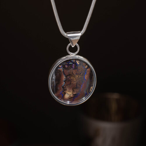 Koroit Boulder Opal Silver Pendant - 19.75 Carat - Front