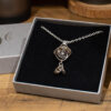 Organic Flower Pendant in Oxidised Sterling Silver - in box
