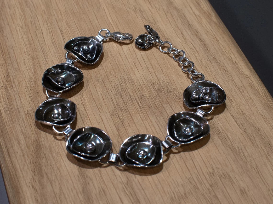 Sterling Silver Organic Flower Bracelet