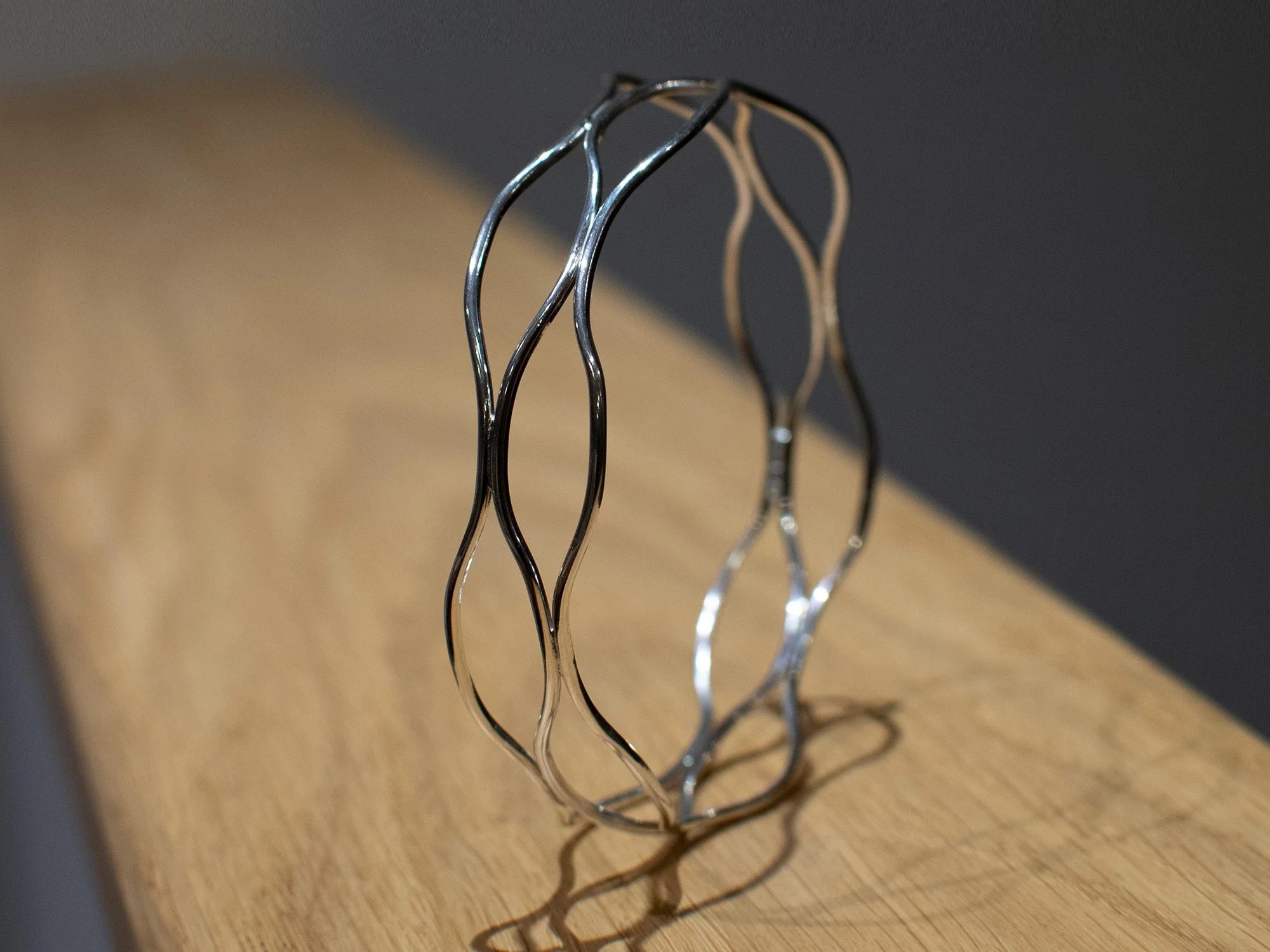 Another View of the Sterling Silver Wavy Bracelet