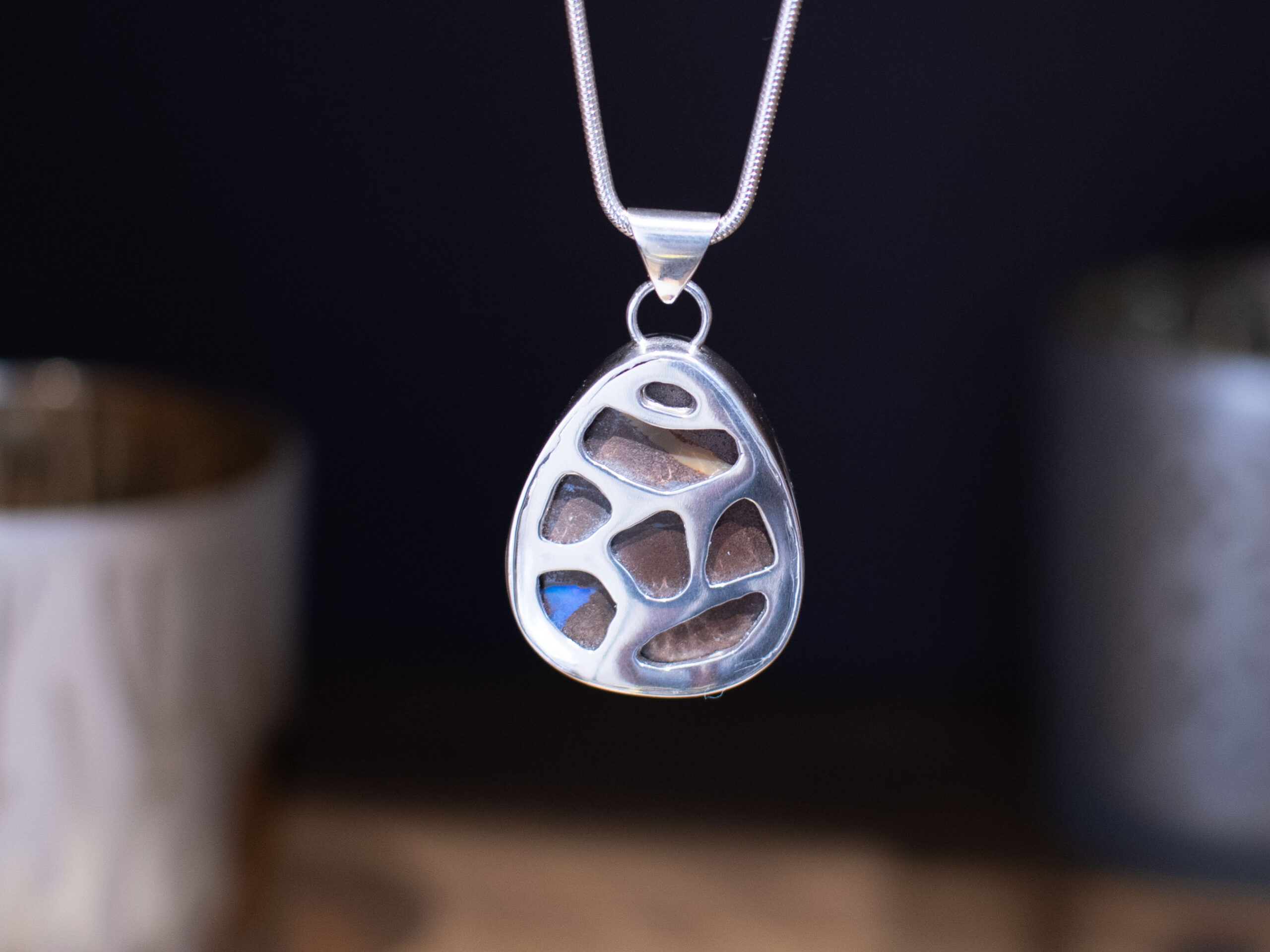 Boulder Pipe Opal Pendant - 31.4 Carat - Back Boulder Pipe Opal Pendant - 31.4 Carat - Back