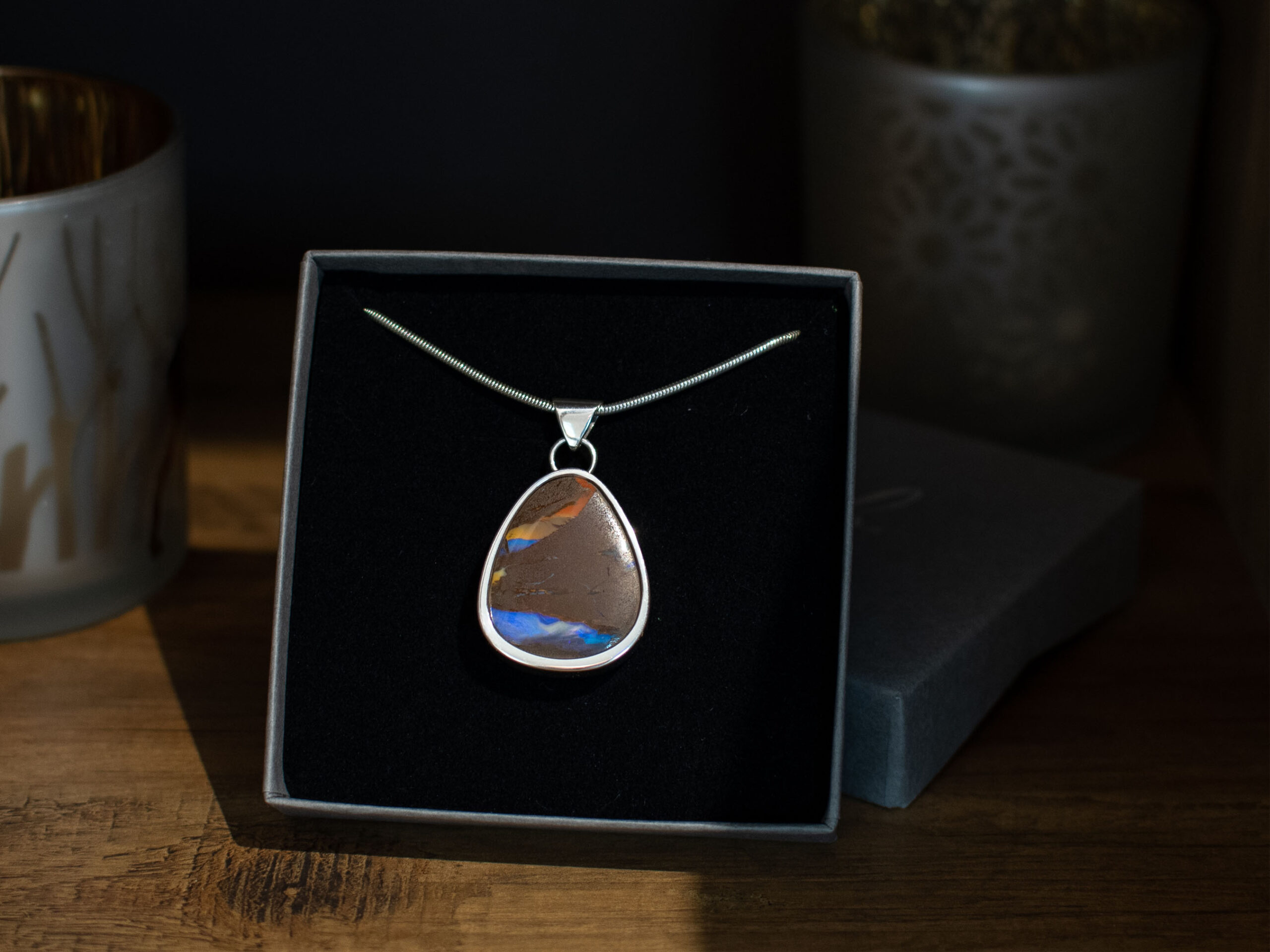 Boulder Pipe Opal Pendant - 31.4 Carat - In Box Boulder Pipe Opal Pendant - 31.4 Carat - In Box