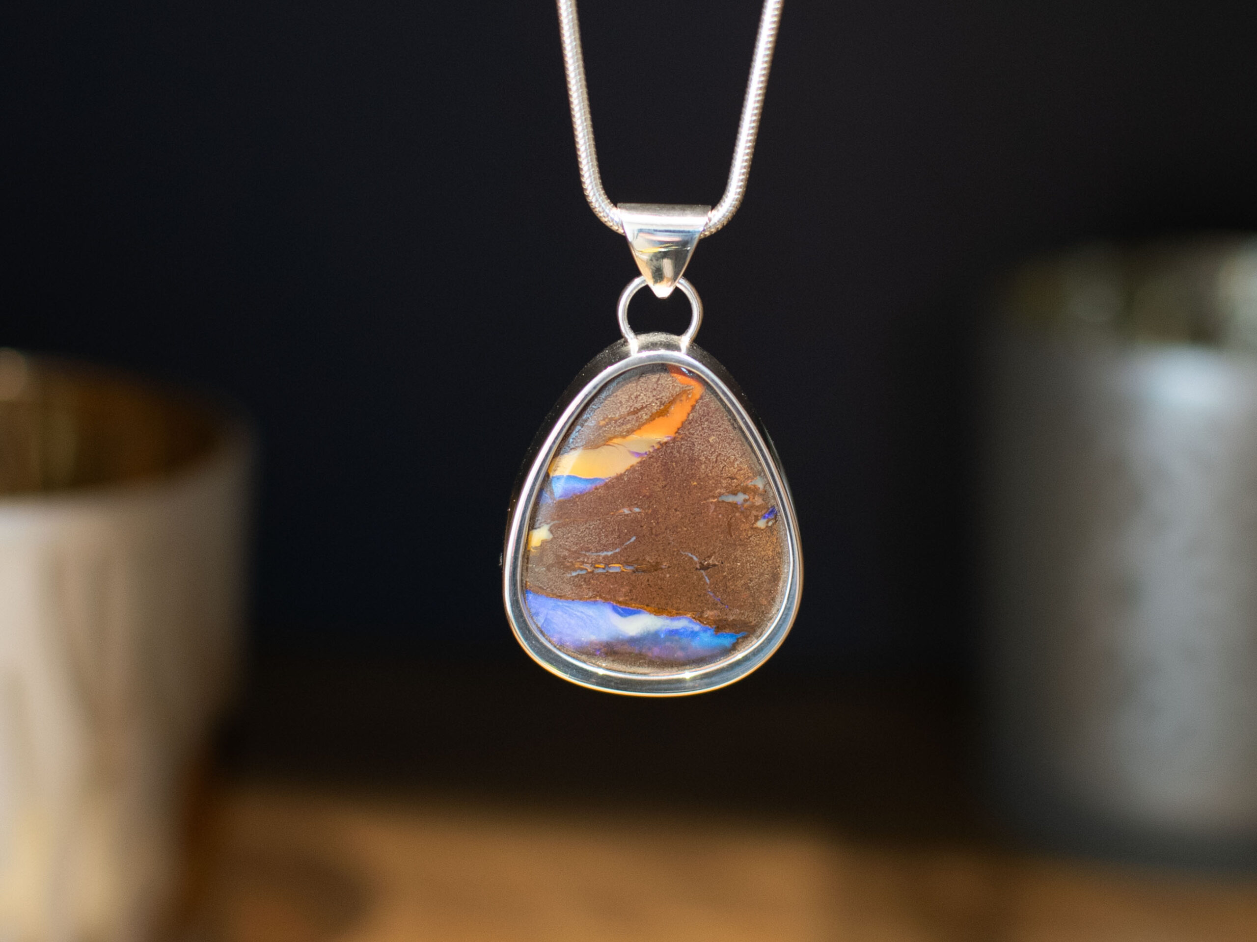 Boulder Pipe Opal Pendant - 31.4 Carat - Front Boulder Pipe Opal Pendant - 31.4 Carat - Front