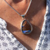 Boulder Pipe Opal Pendant - 31.4 Carat - Being Worn