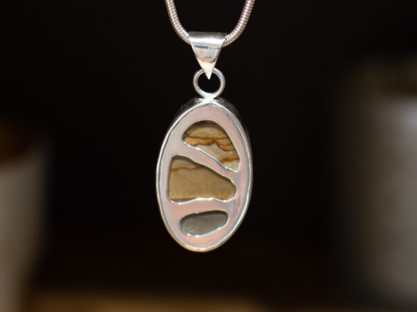 Picture Jasper Sterling Silver Pendant - Back