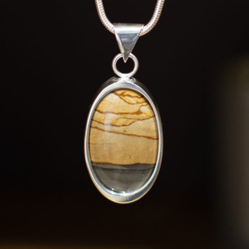 Picture Jasper Sterling Silver Pendant - Front