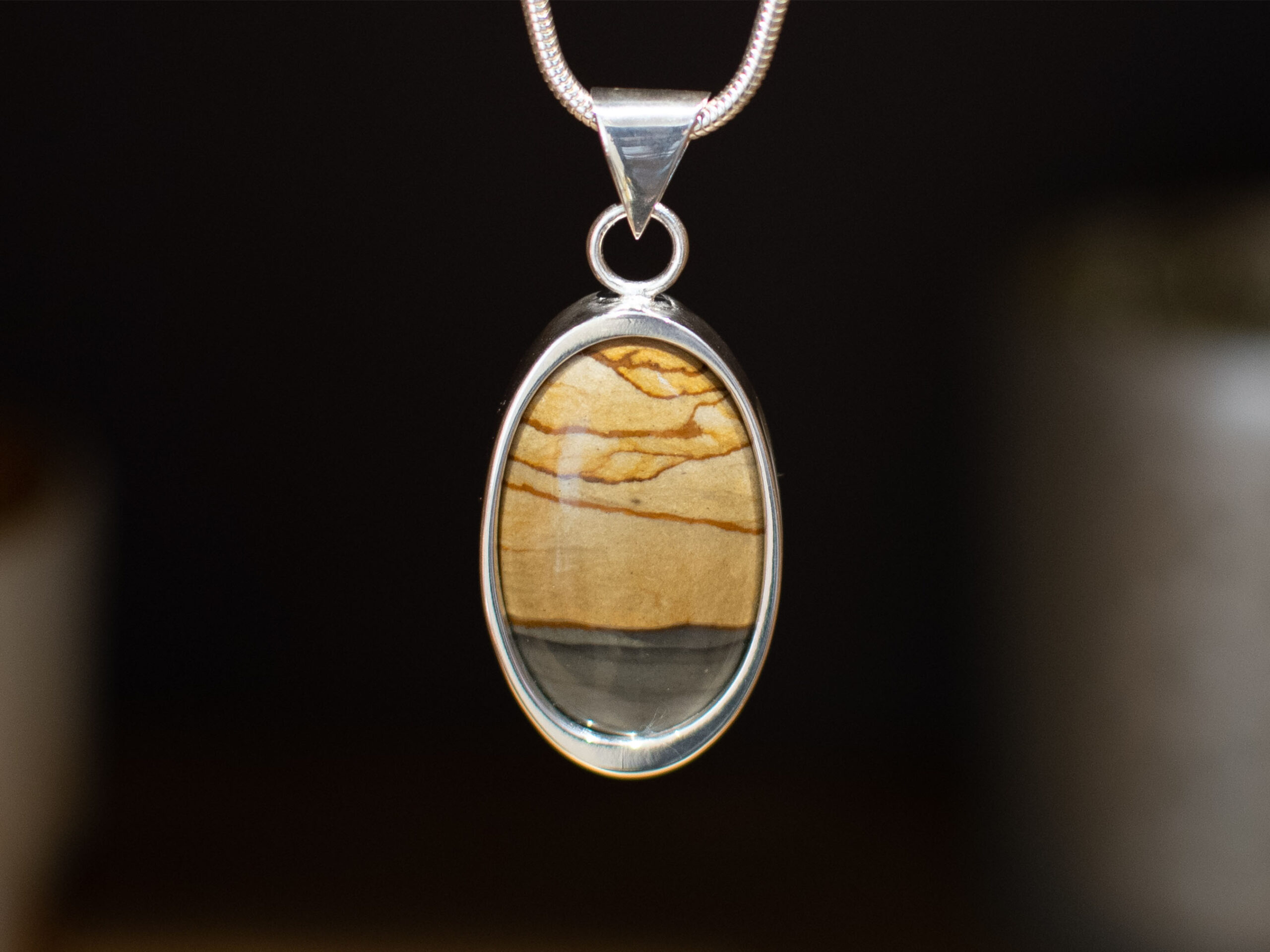 Picture Jasper Sterling Silver Pendant - Front