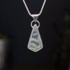 Green Bamboo Mountain Turquoise Sterling Silver Pendant - Back
