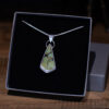 Green Bamboo Mountain Turquoise Sterling Silver Pendant - In Box