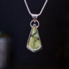 Green Bamboo Mountain Turquoise Sterling Silver Pendant - Front