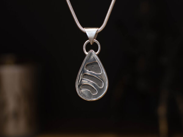Blue Yungai Sterling Silver Turquoise Pendant - Back