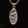 Green Bamboo Mountain Turquoise Sterling Silver Pendant - Back
