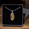 Brown Treasure Mountain Turquoise Pendant - In Box