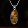 Brown Treasure Mountain Turquoise Pendant - Front