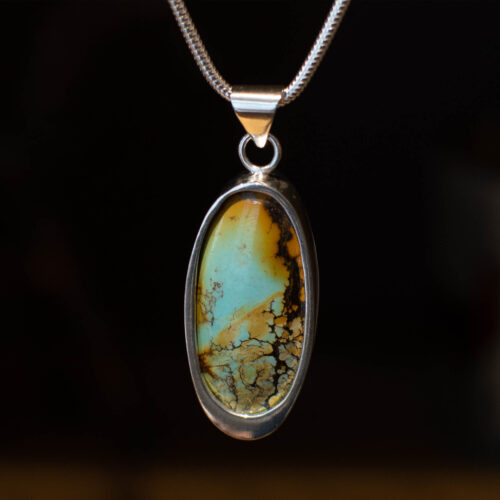 Giraffe Turquoise and Sterling Silver Pendant