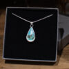 Blue Yungai Turquoise Sterling Silver Pendant - In Box