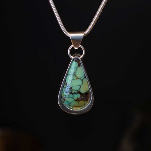 Blue Treasure Mountain Turquoise Sterling Silver Pendant