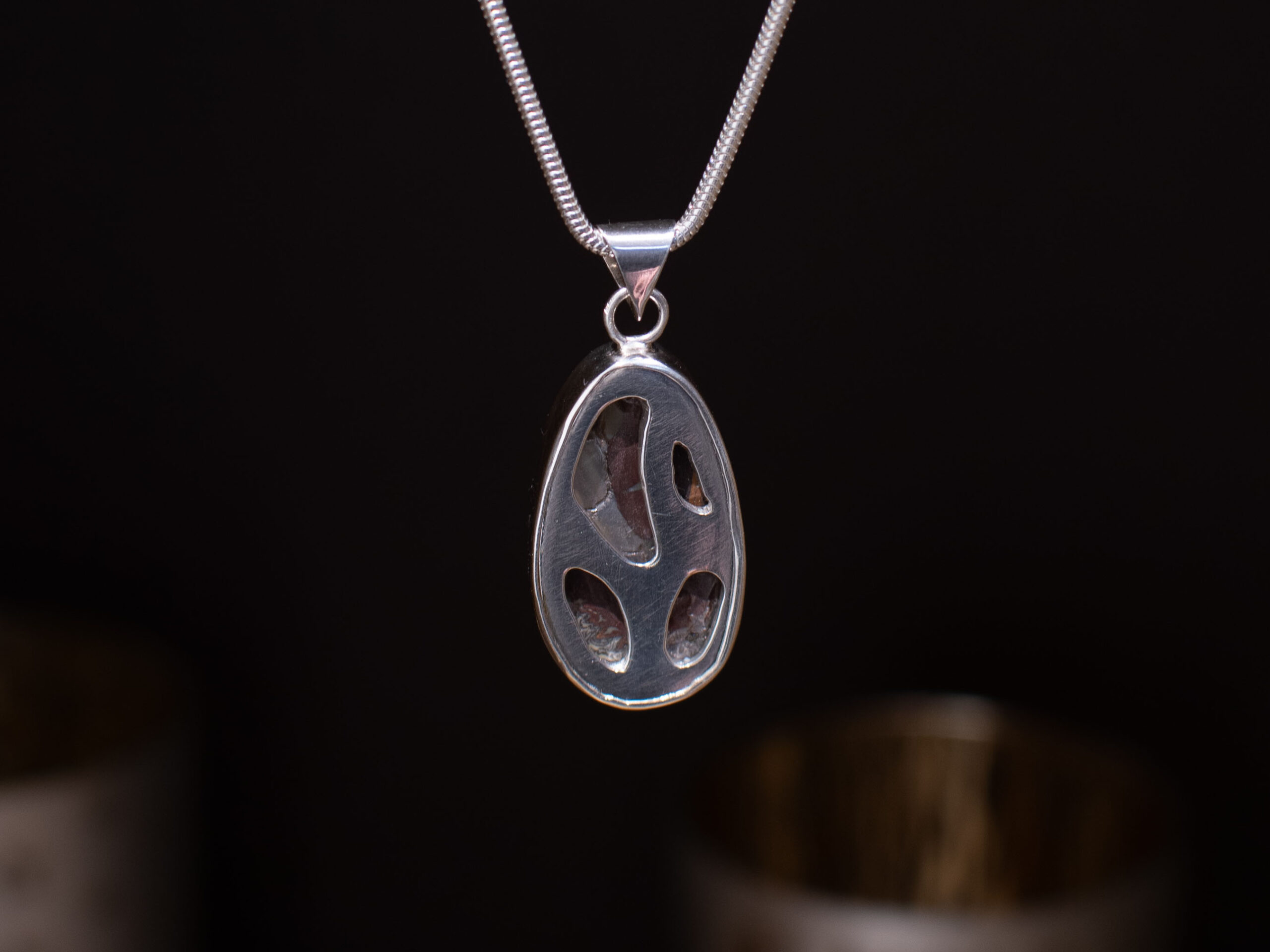 Rear of Sterling Silver Australian Boulder Opal Pendant Rear of Sterling Silver Australian Boulder Opal Pendant