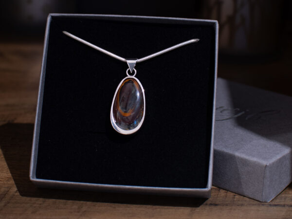 Sterling Silver Australian Boulder Opal Pendant in Box