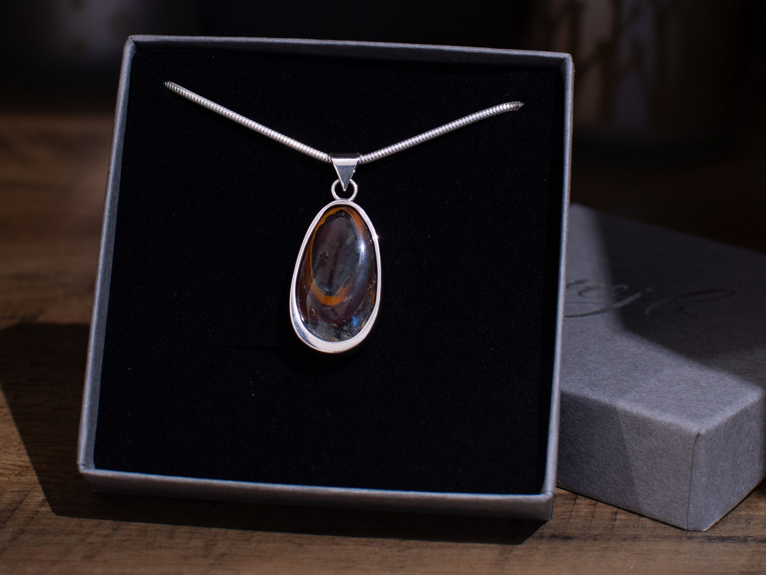 Sterling Silver Australian Boulder Opal Pendant in Box Sterling Silver Australian Boulder Opal Pendant in Box