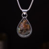Sterling Silver Tear Shaped Chrysocolla & Native Copper Pendant