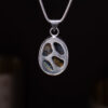 Rear of Sterling Silver Chrysocolla & Native Copper Pendant