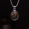 Sterling Silver Chrysocolla & Native Copper Pendant
