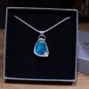 Bright Blue Chrysocolla Pendant in box