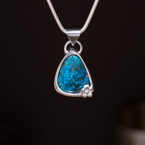 Bright Blue Chrysocolla Pendant