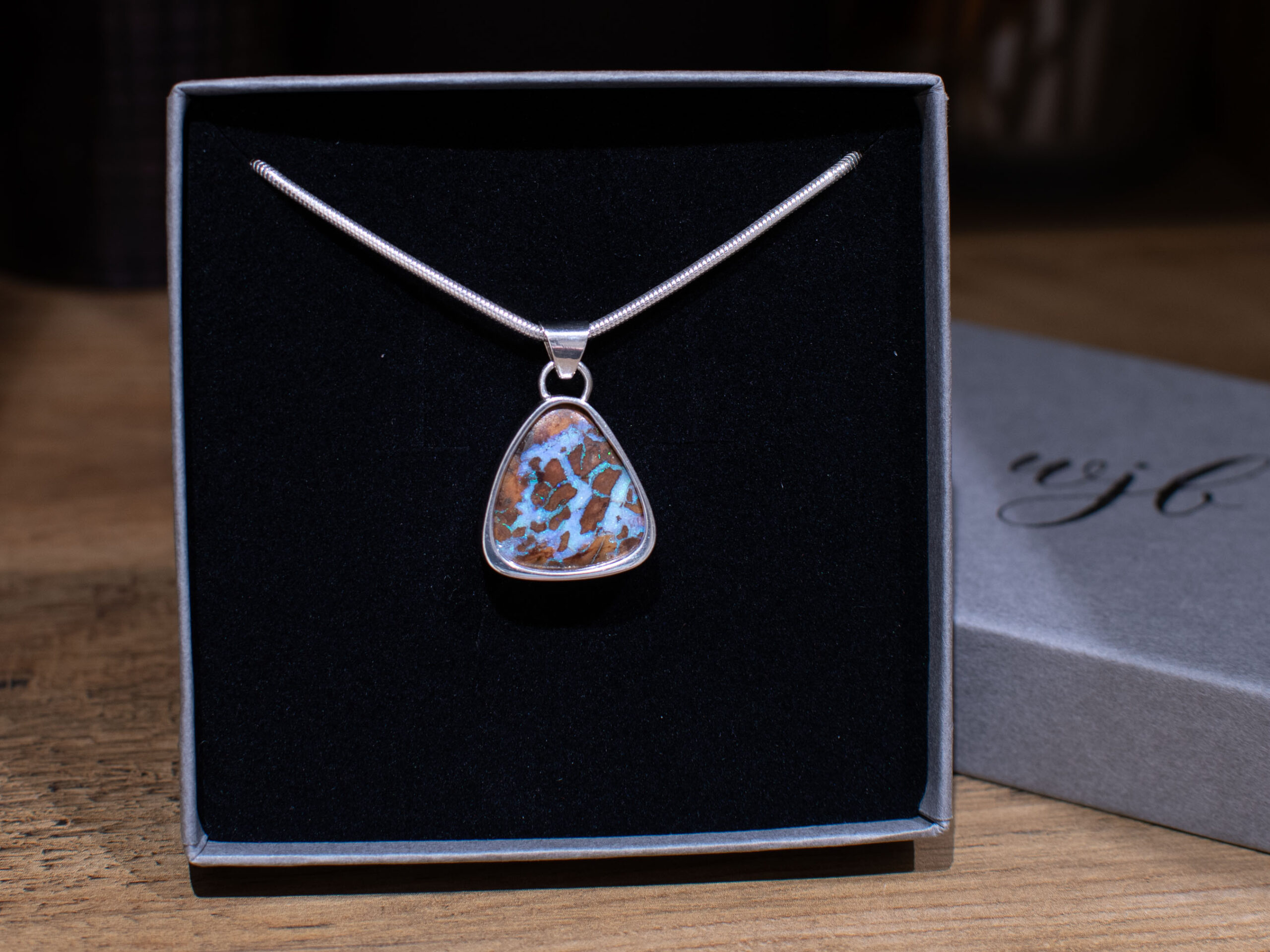 Australian Boulder Matrix Opal Pendant in box Australian Boulder Matrix Opal Pendant in box