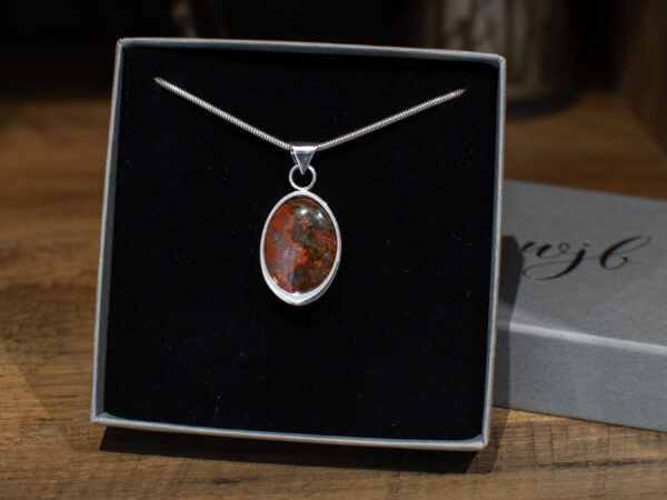 Moroccan Agate Oval Pendant in box