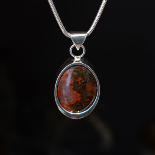 Moroccan Agate Oval Pendant - front