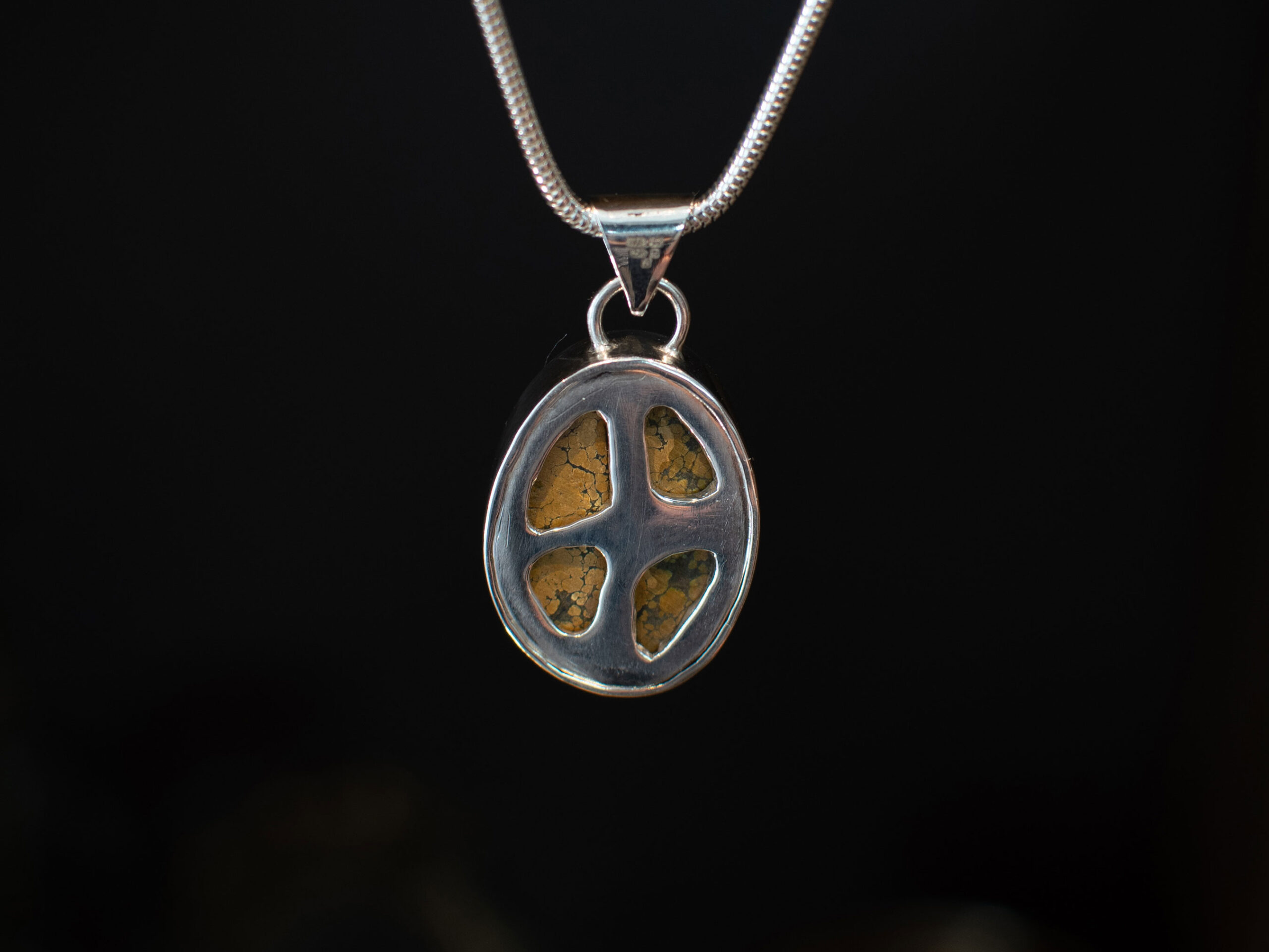 Brown Tibetan Turquoise Pendant - back