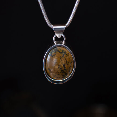 Brown Tibetan Turquoise Pendant - front