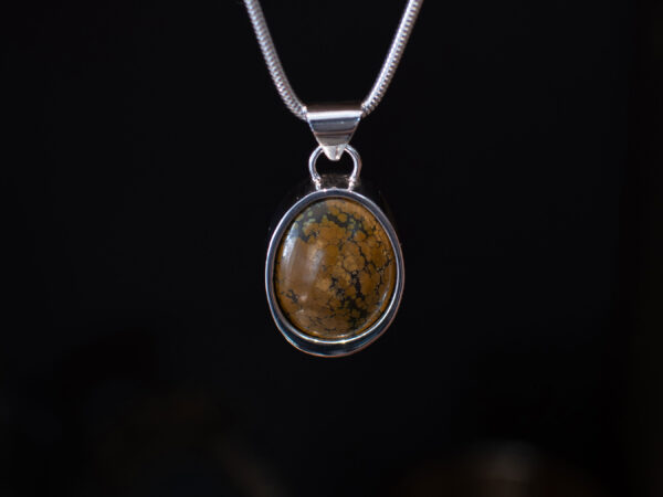 Brown Tibetan Turquoise Pendant - front