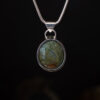 Green and Brown Jasper Oval Pendant - front