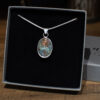 Oval Copper Gemstone Pendant - in box